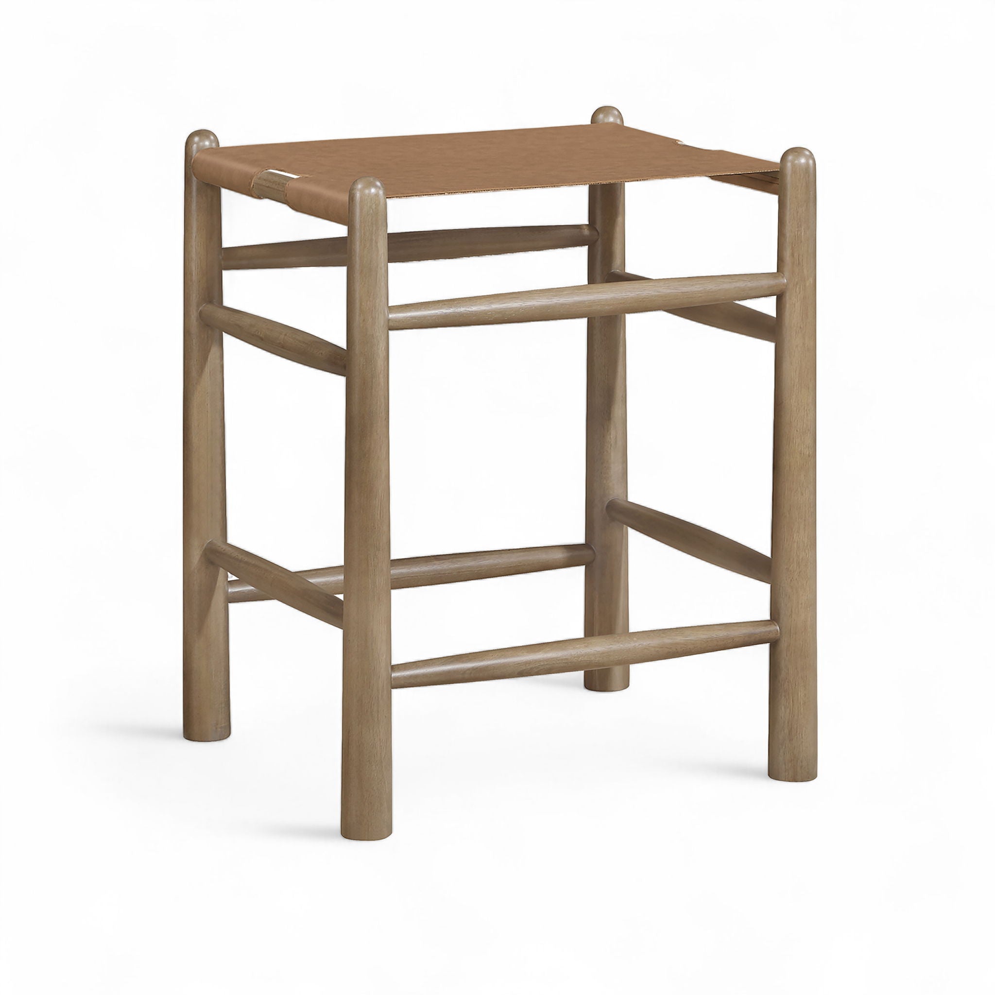 Santos - Backless Counter Stool With Stained Brown Base
