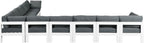 Nizuc - Outdoor Patio 10 Piece Modular Sectional With White Frame