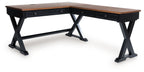 Wildenauer - 4 Pc. - Home Office Desk And Return, Swivel Desk Chair, Bookcase - Brown / Black