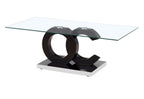 T2207 - Coffee Table - Black / Clear / Silver