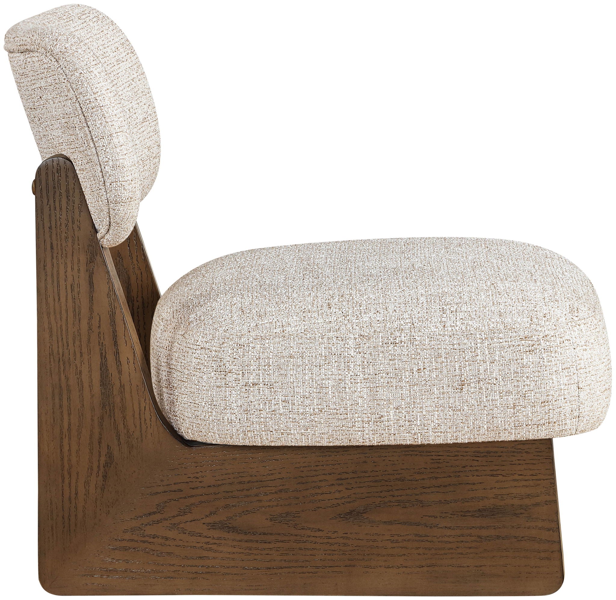 Vetra - Linen Textured Fabric Upholstered Accent Chair With Brown Base