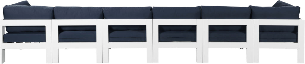 Nizuc - Outdoor Patio 6 Seat Modular Sofa With White Frame