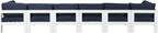 Nizuc - Outdoor Patio 6 Seat Modular Sofa With White Frame