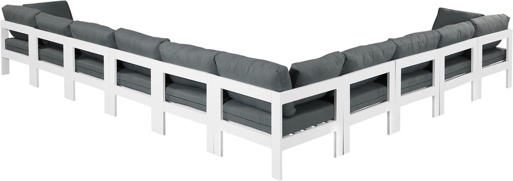 Nizuc - Outdoor Patio 10 Piece Modular Sectional With White Frame