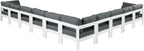 Nizuc - Outdoor Patio 10 Piece Modular Sectional With White Frame
