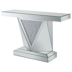 Amore - Mirrored Acrylic Entryway Sofa Console Table - Silver