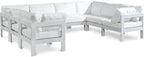 Nizuc - Outdoor Patio 8 Piece Modular Sectional With White Frame