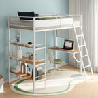 Campus - 3-Shelf Metal Twin Workstation Loft Bed