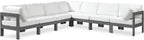 Nizuc - Outdoor Patio 7 Piece Modular Sectional With Gray Frame