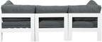 Nizuc - Outdoor Patio 3 Seat Modular Sofa With White Frame