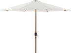 Fiji - Aluminum Patio Umbrella With Square White And Teak Base