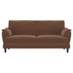 Selma - Velvet Upholstered Crescent Arm Sofa - Rust