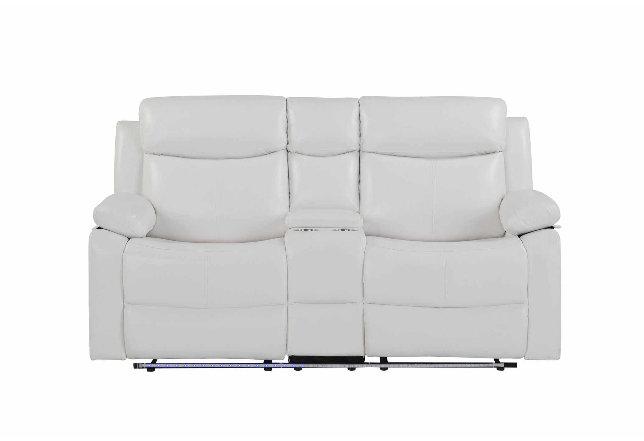 U6026 - Console Reclining Loveseat With LED And Speaker - White
