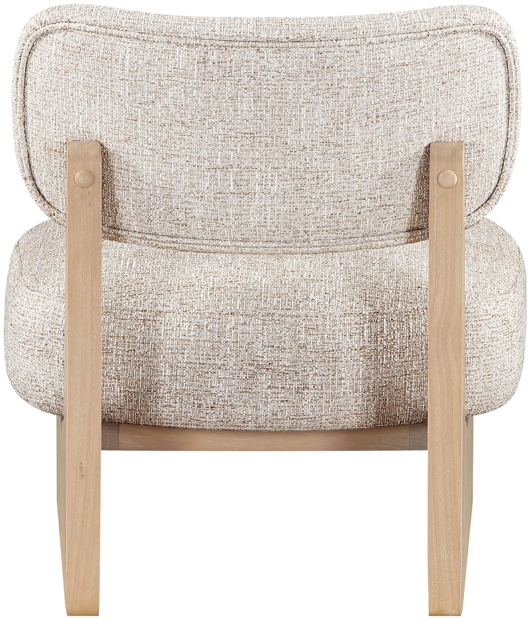 Vetra - Linen Textured Fabric Upholstered Accent Chair With Natural Base