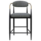 Tina - Metal Counter Height Bar Stool With Upholstered Back And Seat (Set of 2)