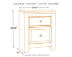 Paxberry - Two Drawer Night Stand - Whitewash