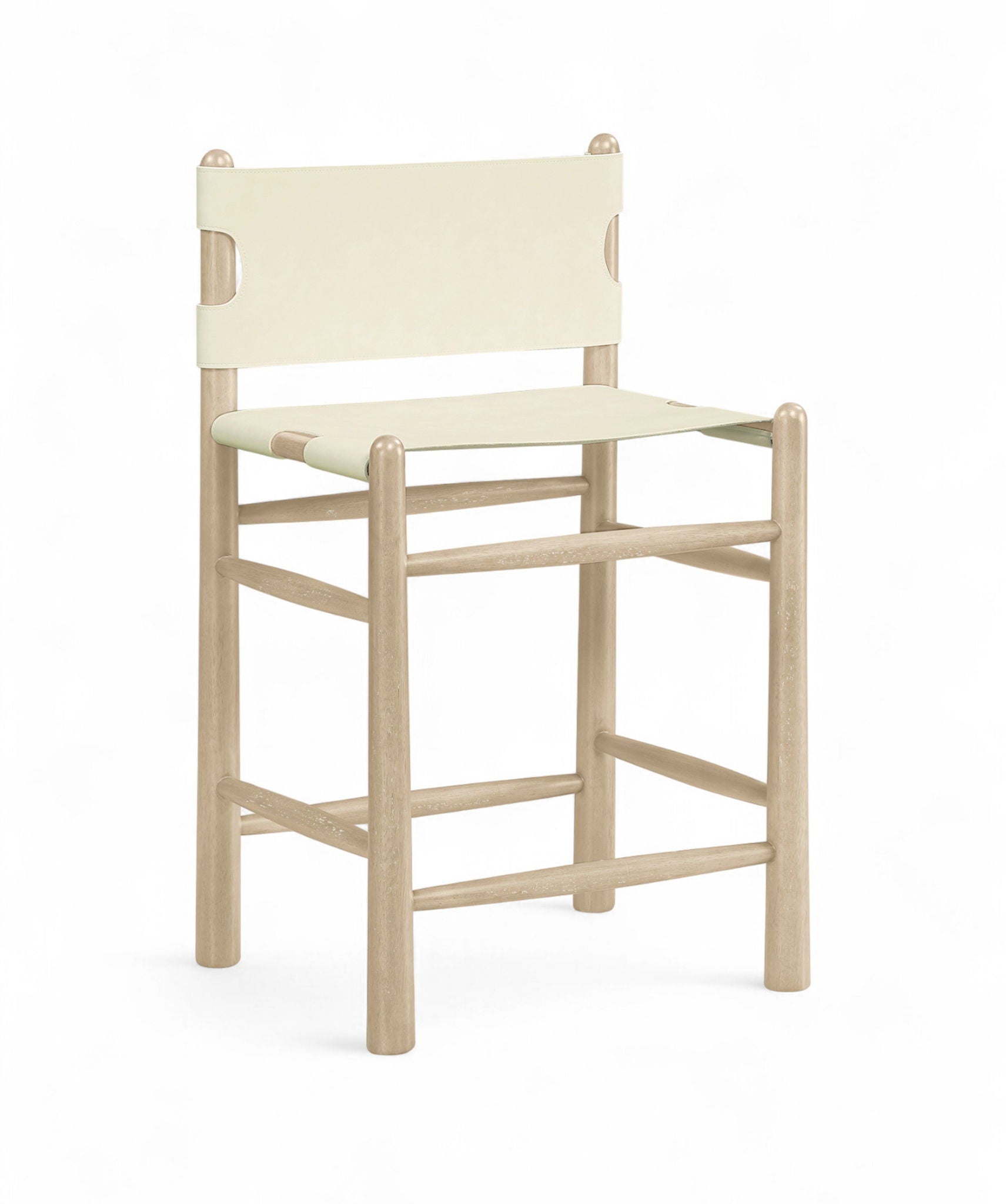 Santos - Upholstered Counter Stool With Stained Natural Base