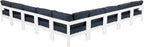 Nizuc - Outdoor Patio 9 Piece Modular Sectional With White Frame