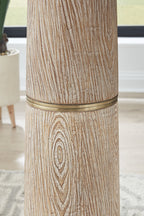 Gasparleigh - Poly Floor Lamp - Brown / Gold Finish