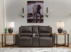 Boxmere - Dbl Power Reclining Loveseat with Console - Storm