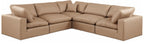 Comfy - 5 Piece Faux Leather Modular Corner Sectional - Tan