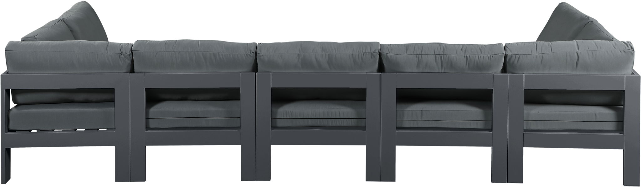 Nizuc - Outdoor Patio 7 Piece Modular Sectional With Gray Frame