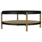 Arini - Round Coffee Table With Storage Shelf