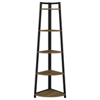 Jacksonville - 5-Shelf Bookshelf - Black And Aged Walnut