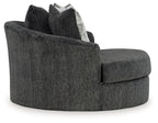 Biddeford - Oversized Swivel Accent Chair - Shadow