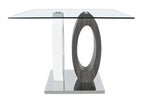 D1628 - Square Bar Table - Clear / Dark Gray / Silver / White