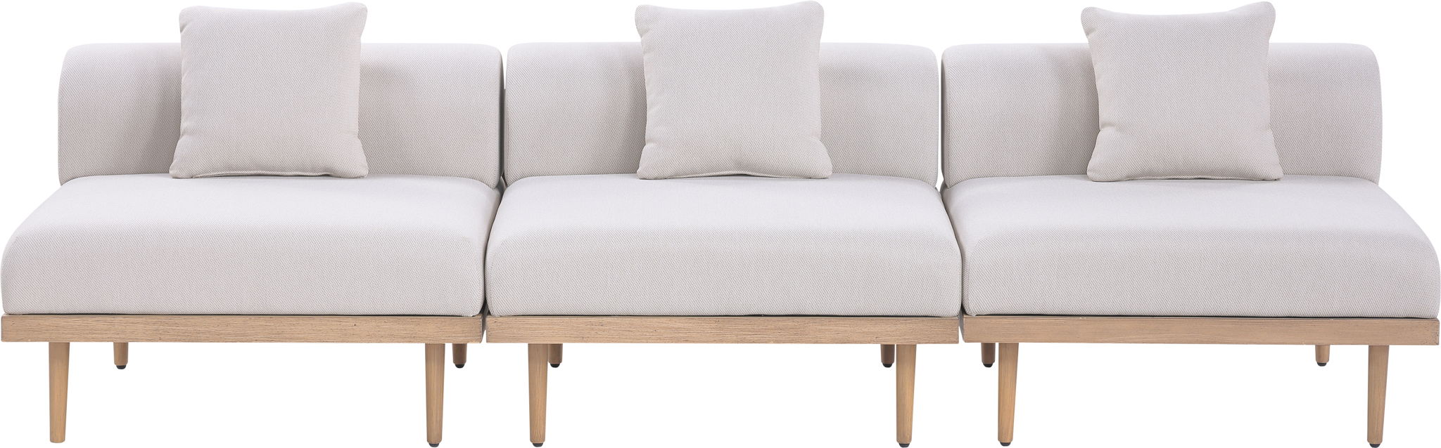 Laguna - 3 Piece Resilient Water Resistant Fabric 106.5" Outdoor Patio Armless Modular Sofa