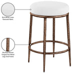 Ferro - Upholstered Backless Counter Stool With Brushed Bronze Base