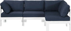 Nizuc - Outdoor Patio 4 Piece Modular Sectional With White Frame