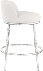 Ferro - Upholstered Counter Stool With Brushed Silver Base