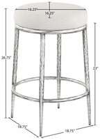Ferro - Upholstered Backless Counter Stool With Brushed Silver Base