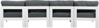 Nizuc - Outdoor Patio 4 Seat Armless Modular Sofa With White Frame