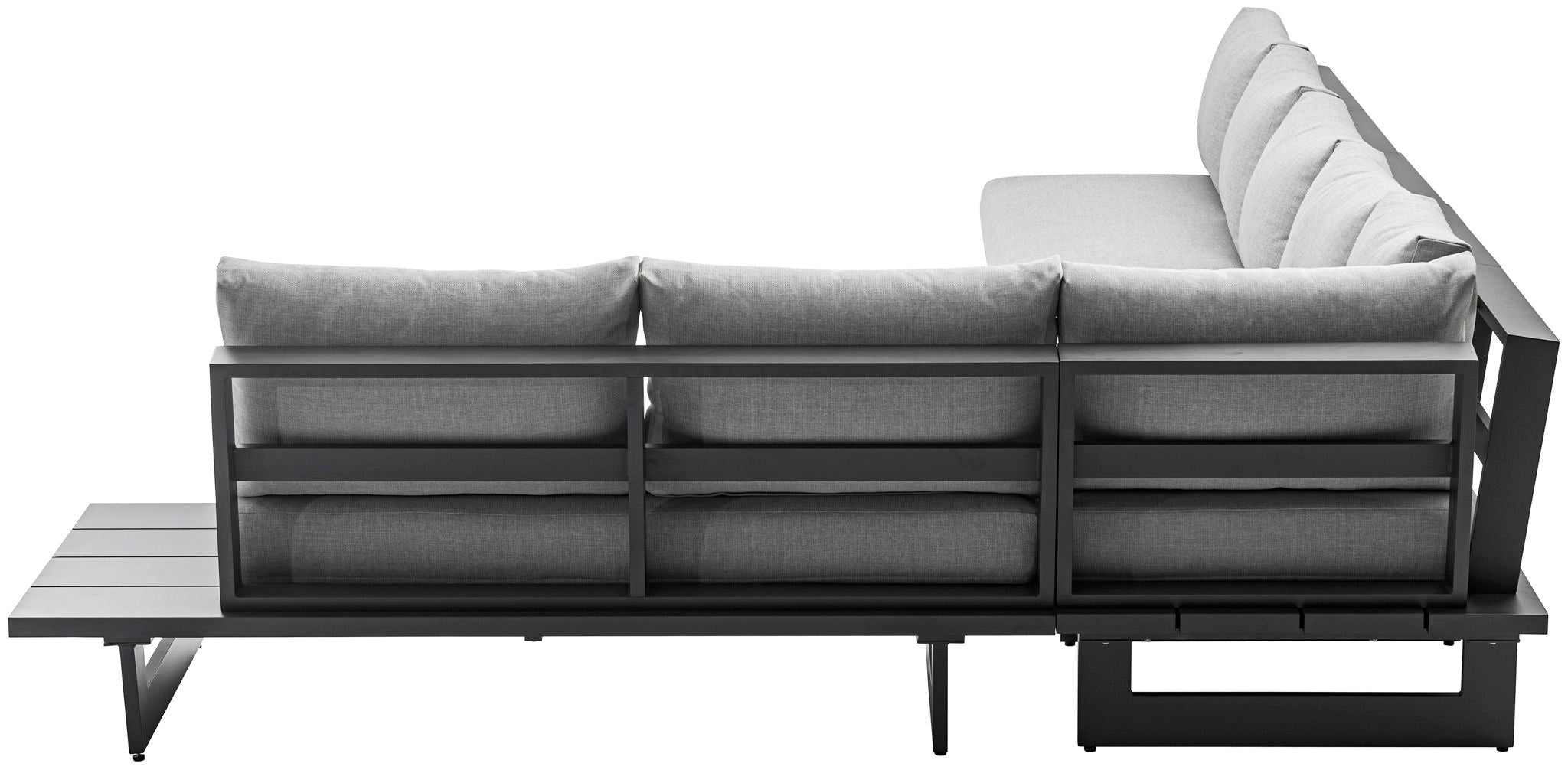 Maldives - 5 Piece Water Resistant Outdoor Patio Modular Sectional With Gray Base