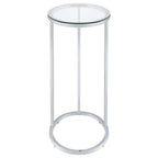 Kyle - Oval Glass Top C-Shaped Sofa Side Table - Chrome