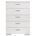 Felicity - 5-Drawer Bedroom Chest - White High Gloss