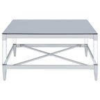Lindley - Square Tempered Mirror Acrylic Table