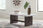 Burkhaus - Rectangular Cocktail Table - White / Dark Brown