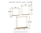 Efharis - Wall Shelf Set (Set of 3) - Natural / Gold Finish