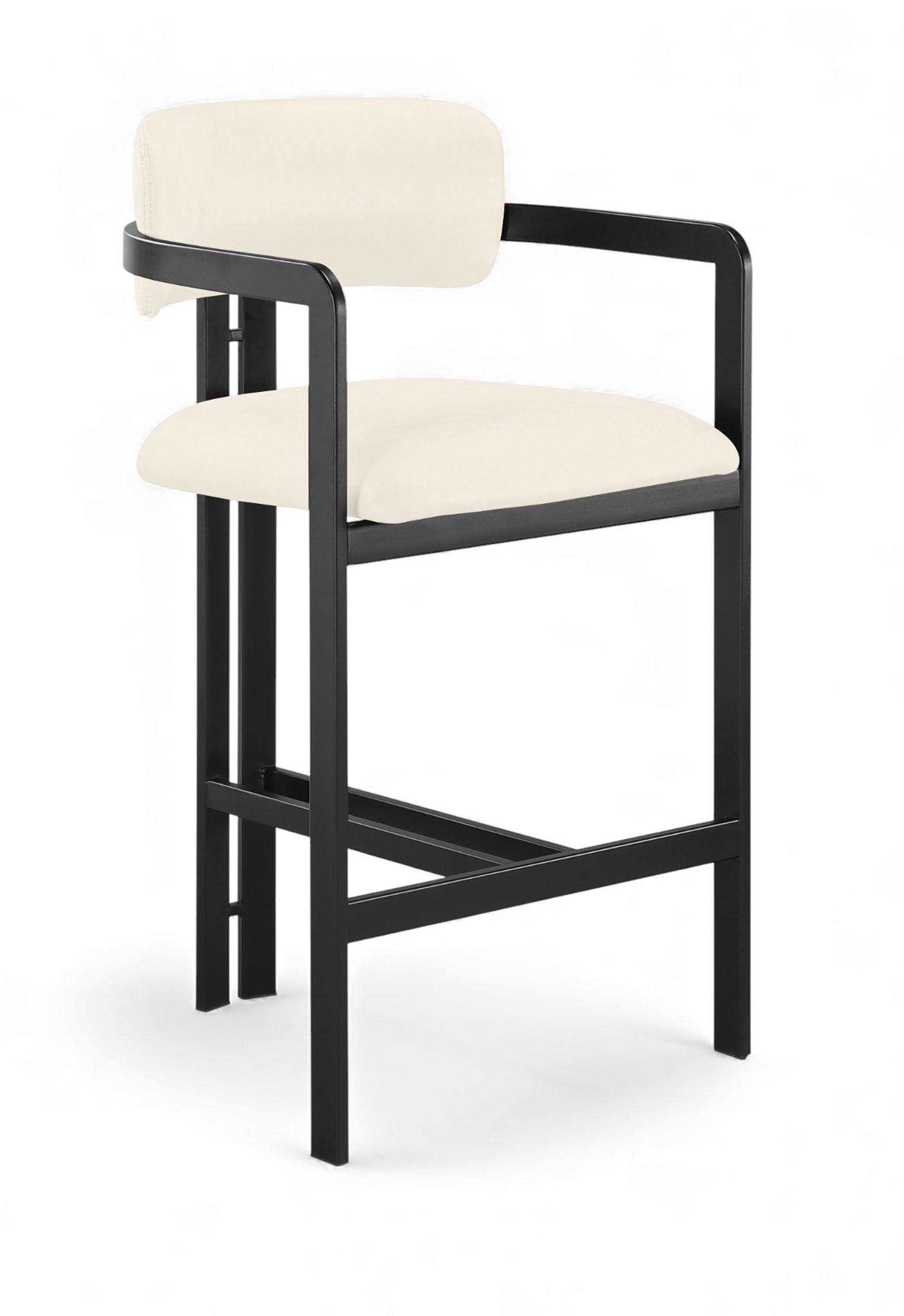 Aurum - Vegan Leather Upholstered Counter Stool With Graphite Black Base