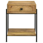 Declan - 1-Drawer Wood Accent Side Table - Natural Mango