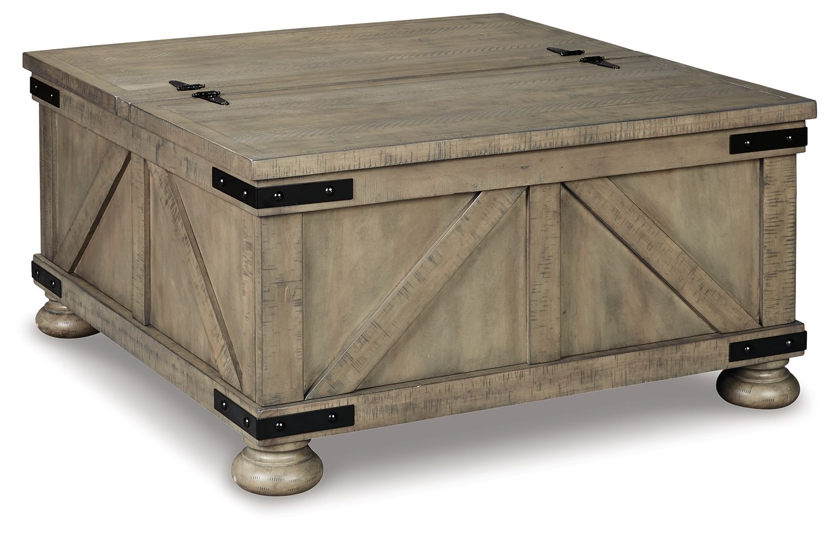 Aldwin - Cocktail Table With Storage - Square - Gray
