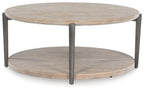 Dyonton - Round Cocktail Table - Light Grayish Brown