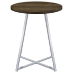 Burkhart - Round Pub Height Bistro Bar Table - Brown Oak