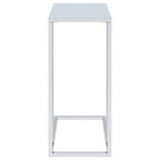 Stella - Glass Top C-Shaped Sofa Side Table - Chrome