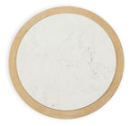 Camdill - Round Cocktail Table - Light Brown / White