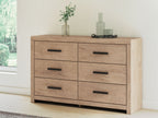 Sanginlane - Six Drawer Dresser - Tan